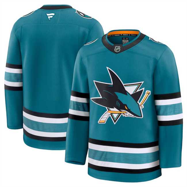 Mens San Jose Sharks Blank Teal 2024-25 Home Stitched Hockey Jersey Dzhi